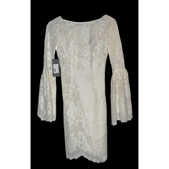 Marciano By Guess Saffron White Lace Bell Sleeve Mini Dress US 2 EU 38 Boho $330 - Picture 3 of 9